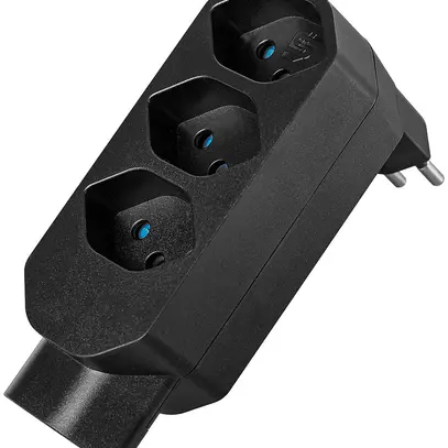 Fiche multiple LINE 3×T13+1×T13 rotative 320° 10A 230V IP20 noir 