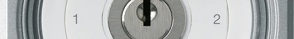 UP-Schlüsselschalter robusto IP55 mit Klappdeckel S2/1P aluminium f.Kombination 