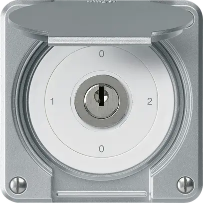 Interruttore a chiave INC robusto IP55 con copertura S2/1P alluminio p.combi 