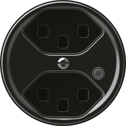 Presa origin 2×tipo 23 lum.verde 16A 230V 60×60mm nero 