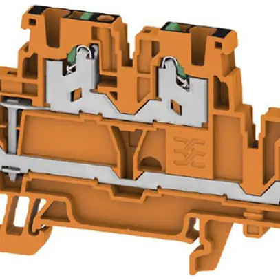 Durchgangs-Reihenklemme S2T 2.5 VL OR 2.5mm² 22A 800V SNAP IN 2×2 TH35 orange 