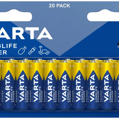Pila alcalina VARTA Longlife Power AA blister a 20 pezzi 