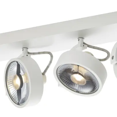 Plafoniera/lpda a muro SLV KALU QUAD CW GU10 4×75W zoccolo 600×90mm bianco 