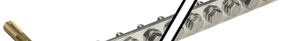 Barre compensation de potentiel Flury PA 20, Cu ét., 1-rang 230×30×6mm, 8×M6 