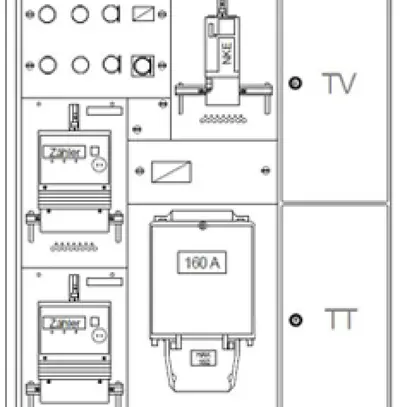 Armadio per contatore INC HAG 2 contatori 1NKE 1 scatalo rac. 1TT 1TV 930×1180mm 