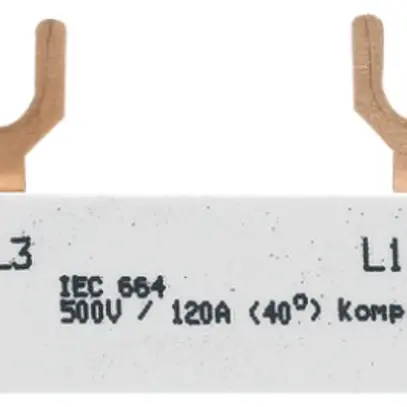 Phasenschiene Hager 3P 3L Gabel 10mm² 63A 122.5×7mm weiss 