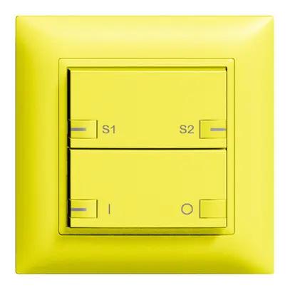Poussoir ENC ZEP ON-OFF scène 1c/2t avec LED EDIZIOdue lemon 