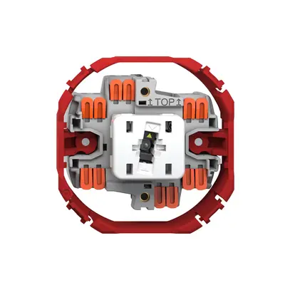 Interrupteur à poussoir lumineux Feller SNAPFIX® 6/1L lent.front.LS jaune 