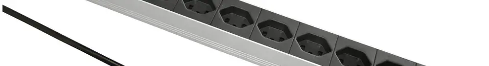 Presa multipla 19" Elcase, 8×T23, 3m T23, 1UA, Al nero 