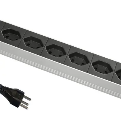 Presa multipla 19" Elcase, 8×T23, 3m T23, 1UA, Al nero 