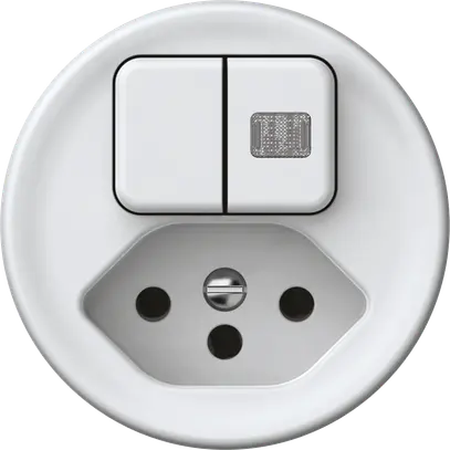 Combinazione origin 2×tasti luminoso 2CO+T13 1P 0<1 10A 230V 60×60mm bianco 
