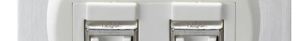 Inserto presa INC basico B cat.6 2×RJ45/s placca fissaggio uscita obliqua bianco 