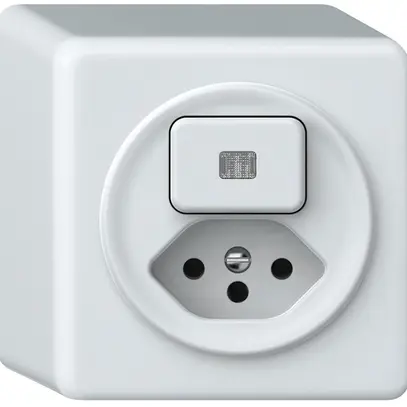 Combinazione AP origin 1×tasto luminos.1CO+T13 1P 0<1 10A 230V 88×88×54mm bianco 