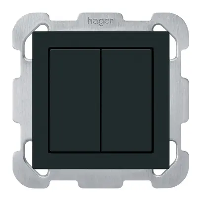 UP-KNX-Taster Hager BA kallysto B 2-fach 77×77mm schwarz 