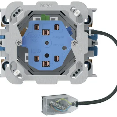 Prise INC 2×type 13/23 Hager L1 Technofil avec boîte INC G3 