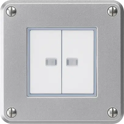 UP-Druckschalter robusto IP55 Schema 3/Drucktaster 2×beleuchtet aluminium Kombi 