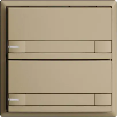 Poussoir ENC KNX 2× EDIZIOdue colore sand RGB avec LED avec insert papier 