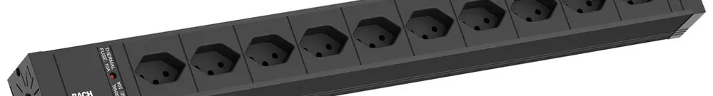 Presa multipla BACHMANN 10×T13 2m nero 