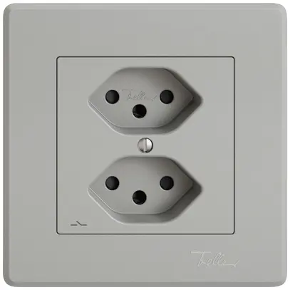 Presa INC EDIZIO.liv SNAPFIX® 2×T13 1×S con shutter grc 