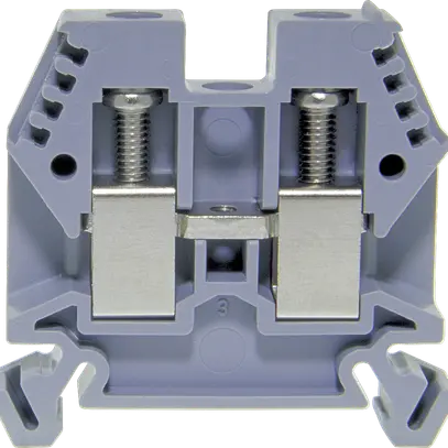 Borne de passage joignable Woertz Ex 4…10mm² 57A 1000V vis 2×1 rail DIN 35mm gr 