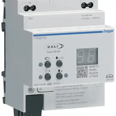 Gateway KNX/DALI AMD Hager TYFS671D, 1-canal 1×64 participants, Tunable White 