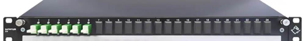 Breakoutbox 19" Dätwyler OV-SV 6×LSH/APC verde OS2 sfalsato 1UA nero 