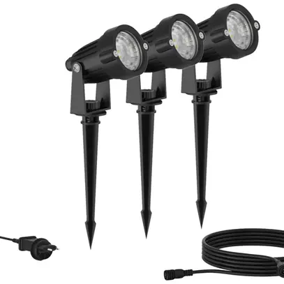 Luminaire avec piquet LED Philips Caper 1.5W 180lm 827 IP44 Ø60 noir 3 pcs 