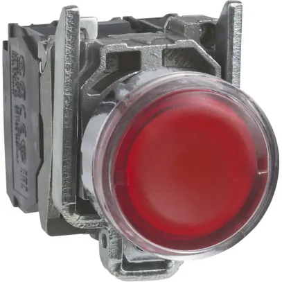 Pulsante luminoso INS Harmony XB4 1 tasto 240VAC rosso Ø22.5mm 1NO 1NC IP66 