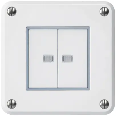 Interrupteur ENC robusto IP55 schema 3/contact à poussoir 2×lumineux blanc combi 