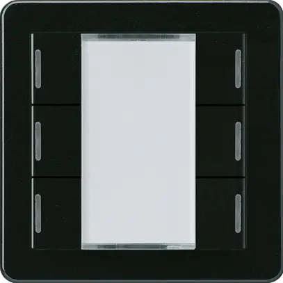 Poussoir Hager basico A KNX sextuple LED noir 