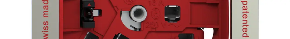 Presa INC Feller SNAPFIX® 3×T23 con LED rosso 