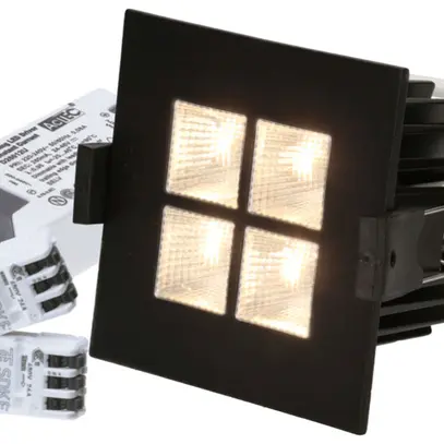 Spot LED INS MH maxLUCE SQUARE-4 11W 950lm 3000K  REG 80×80mm nero 45° 