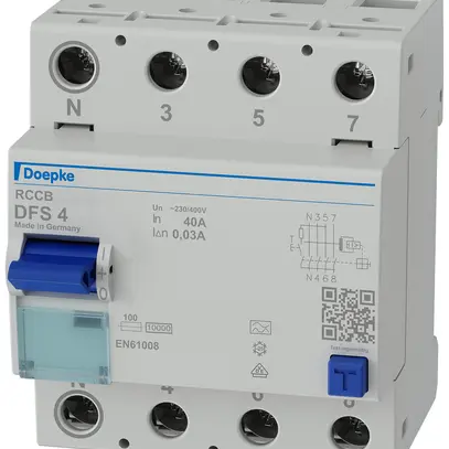 Interrupteur différentiel Doepke DFS 4 3LN 400V 40A 0.03A type A 10kA 