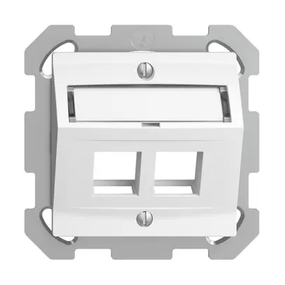 Kit de montage ENC Edue FM, avec capot de sortie oblique, pour 2×Keystone, blanc 