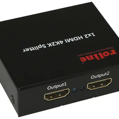HDMI Splitter ROLINE, 1×IN → 2×OUT, aktiv, 4K@30Hz 3D 