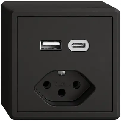 Presa di ricarica USB AP EDIZIO.liv SNAPFIX® USB A+C/T13 3A 230VAC ne 