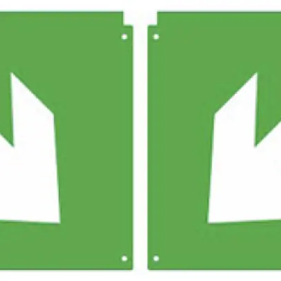 Set di pittogrammi DOTLUX EXITflip freccia diagonale sinistra/destra basso 2pz 