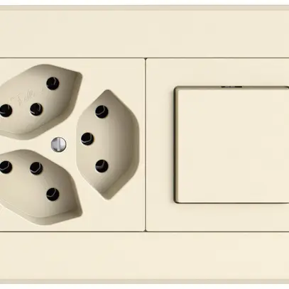 Combinazione INC EDIZIO.liv SNAPFIX® 1×2 96×156mm 3×T13+schema 3/1L crema 
