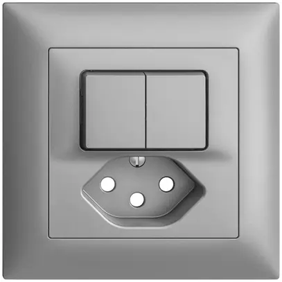 Kit frontal EDIZIOdue silver 88×88mm T13 