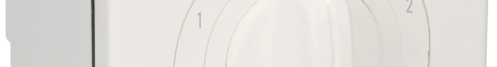 Commutatore AP NEVO, 20A, 2P, 87×87mm, 2×60°, 1-0-2, bianco 