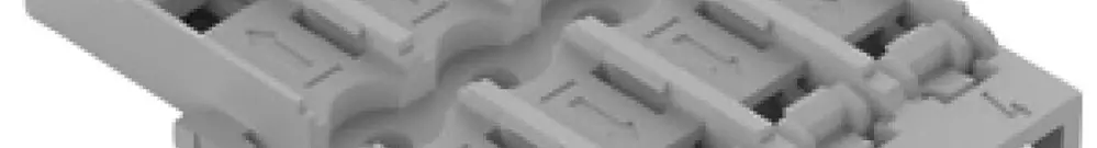 Befestigungsadapter WAGO ohne Zugentlastung 8×4mm² Schraubbefestigung grau 