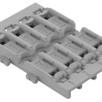 Befestigungsadapter WAGO ohne Zugentlastung 8×4mm² Schraubbefestigung grau 