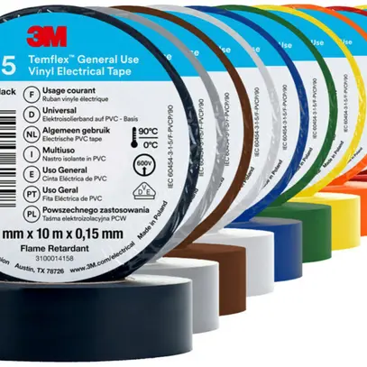 Nastro isolante 3M Temflex 165 15mm×10m×0.15mm multicolore VDE 600V 0…90°C 