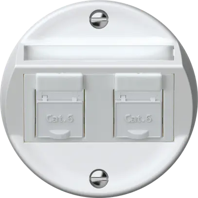 Scatola di raccordo origin 2×RJ45 8(8) cat.6 obliquo 60×60mm bianco 