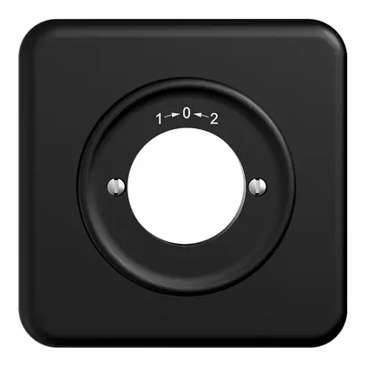 Frontset STANDARDdue 1->0<-2 schwarz 90×90mm für Schlüsselschalter 