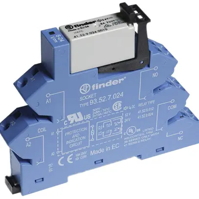 Relais couplage AMD Finder 38, 2C 8A/240VUC AgNi+Au bornes à ressort 