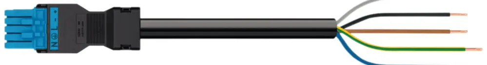 Câble de raccordement MINI 5×1.5mm² 16A 400V 1m cod.I prise-libre bleu Cca 