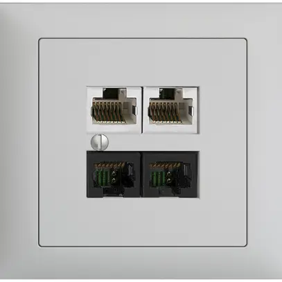 EB-Dose 4×RJ45 2×u/2×s EDIZIOdue hellgrau R&M swissline NT 2ab 
