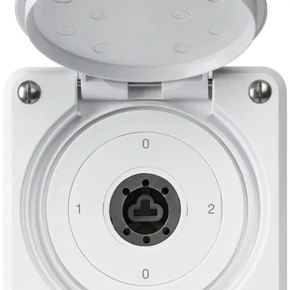 Interrupteur à clé ENC robusto IP55 avec clapet sans cylindre S2/1P blanc combi 