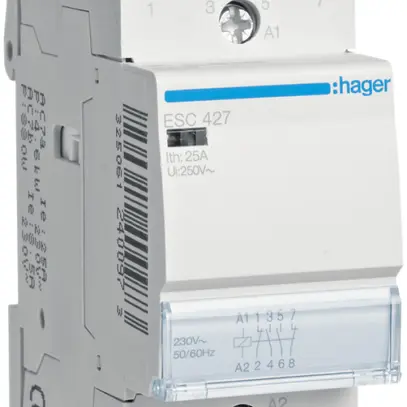 Contattore AMD Hager ESC 230VAC 2 chiusura 2 apertura 25A 2UM 